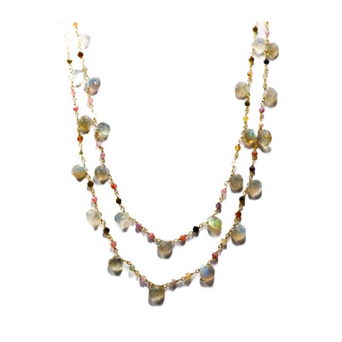 DIAPERIS - Wholesale Beaded/Pearl Necklace - CAROL LABRADORITE NECKLACE0