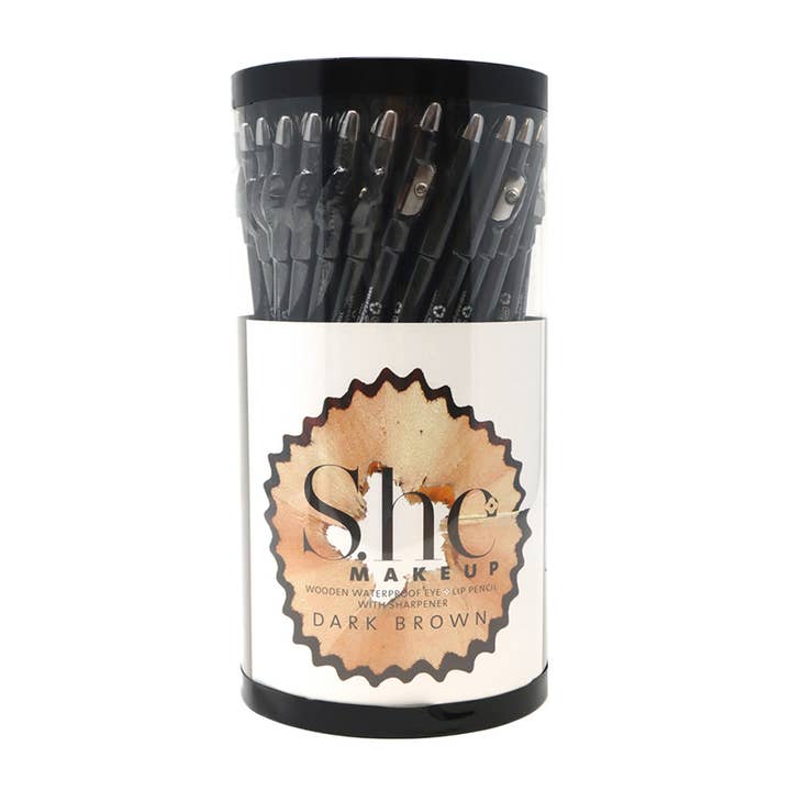 PINEAPPLE Beauty - Wholesale Eyeliner/Pencil - She LPS02 Dark Brown Eyeliner Pencil w/Sharpener - 72