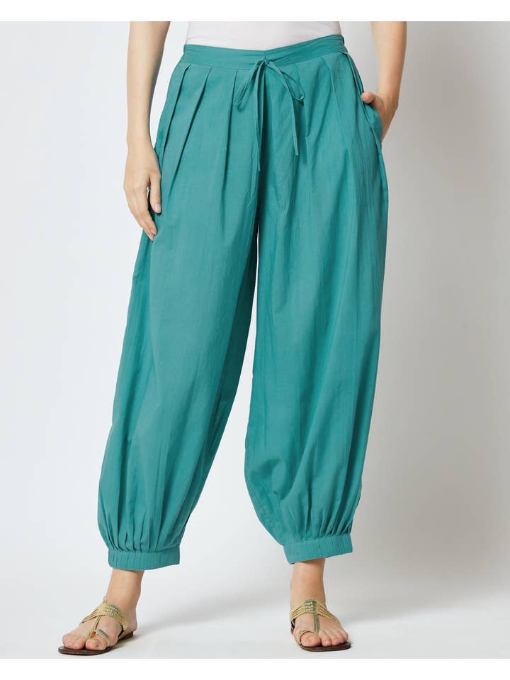 Thevasa - Wholesale Pants - Women's - 100% Cotton Salwar- Green Gleam