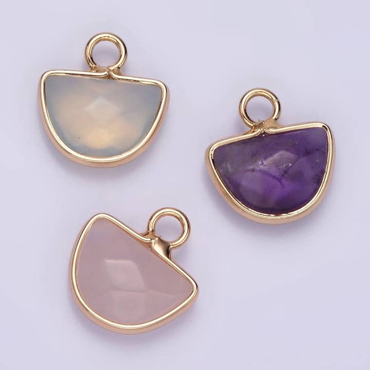 Natural Gemstone Half Moon Semi-Circle Charm  and other Purchase Wholesale soul charms. Free Returns & Net 60 Terms on Faire trending on Faire.
