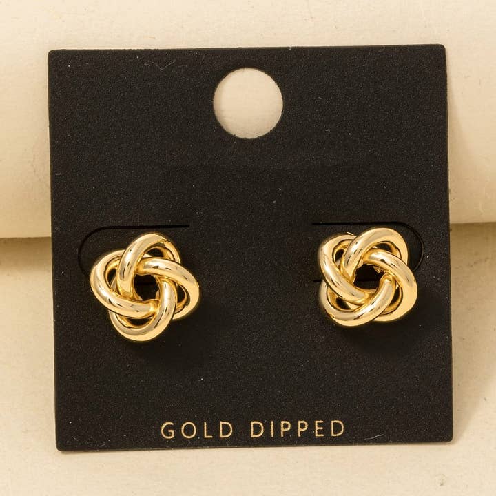 Gold Dipped Knotted Stud Earrings for wholesale by Anarchy Street