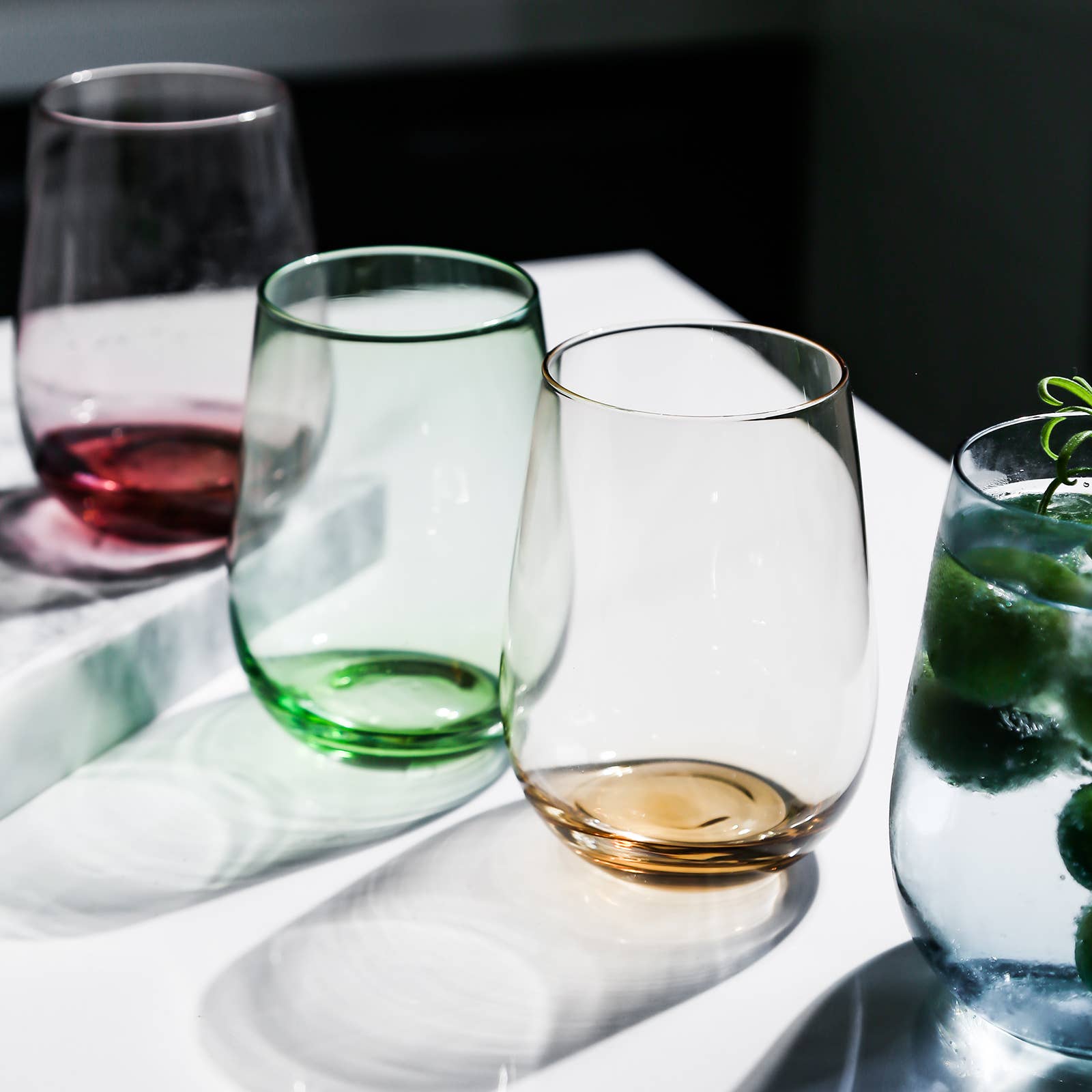 Everest Global - Wholesale Wine Glass - Colorful Stemless Wine Glasses set of 42