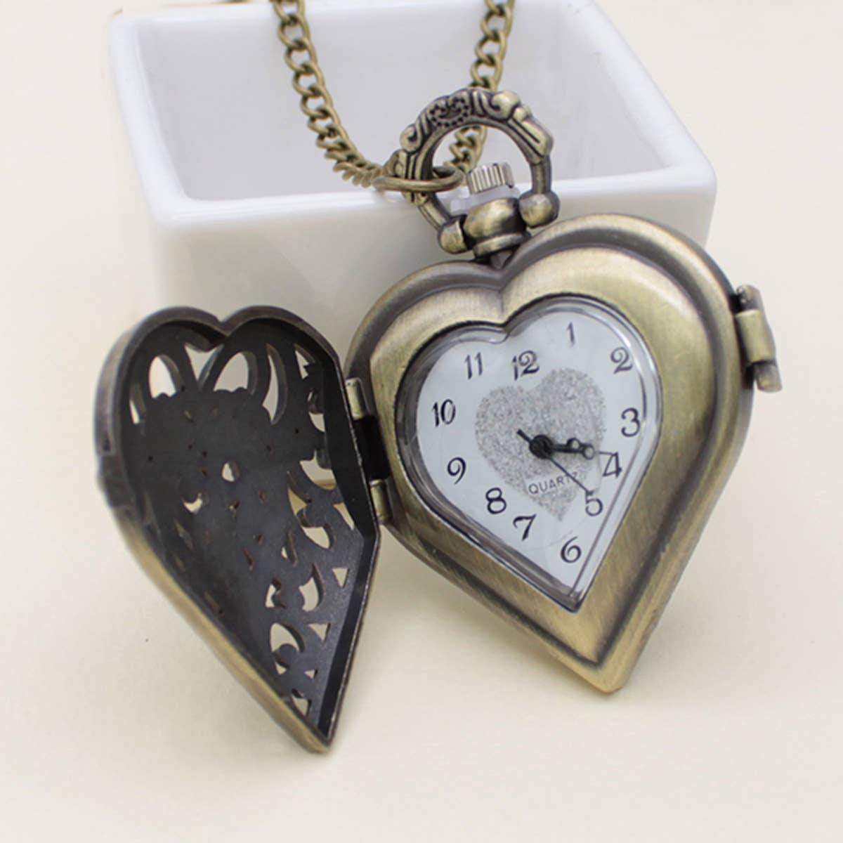 ZAD - Wholesale Locket Necklace - Treasured Heart Pocket Watch Necklace2