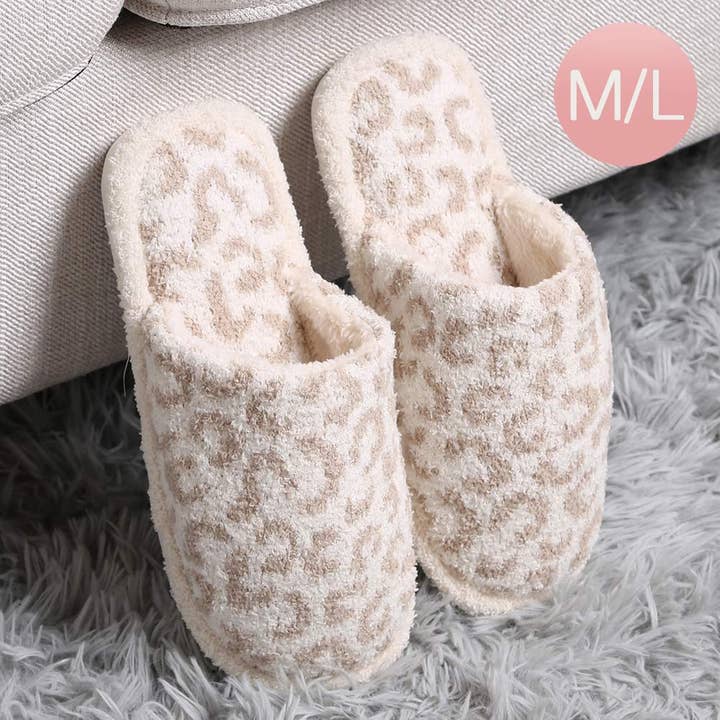 Wona Trading, Inc. - Wholesale Slippers - Women's - Leopard Patterned Soft Home Indoor Floor Slippers