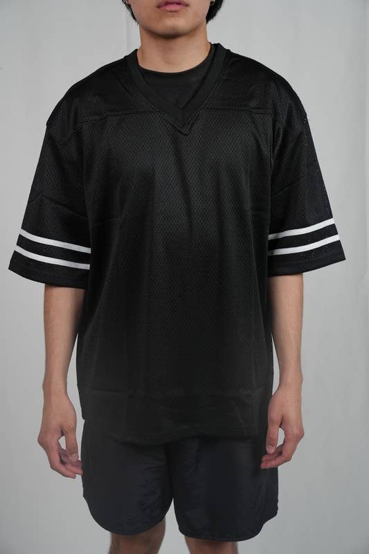 Lime Tree Clothing Inc. - Wholesale T-shirt – men's - Men’s Heavyweight Mesh Football Jersey w/ Stripe XS-2XL40