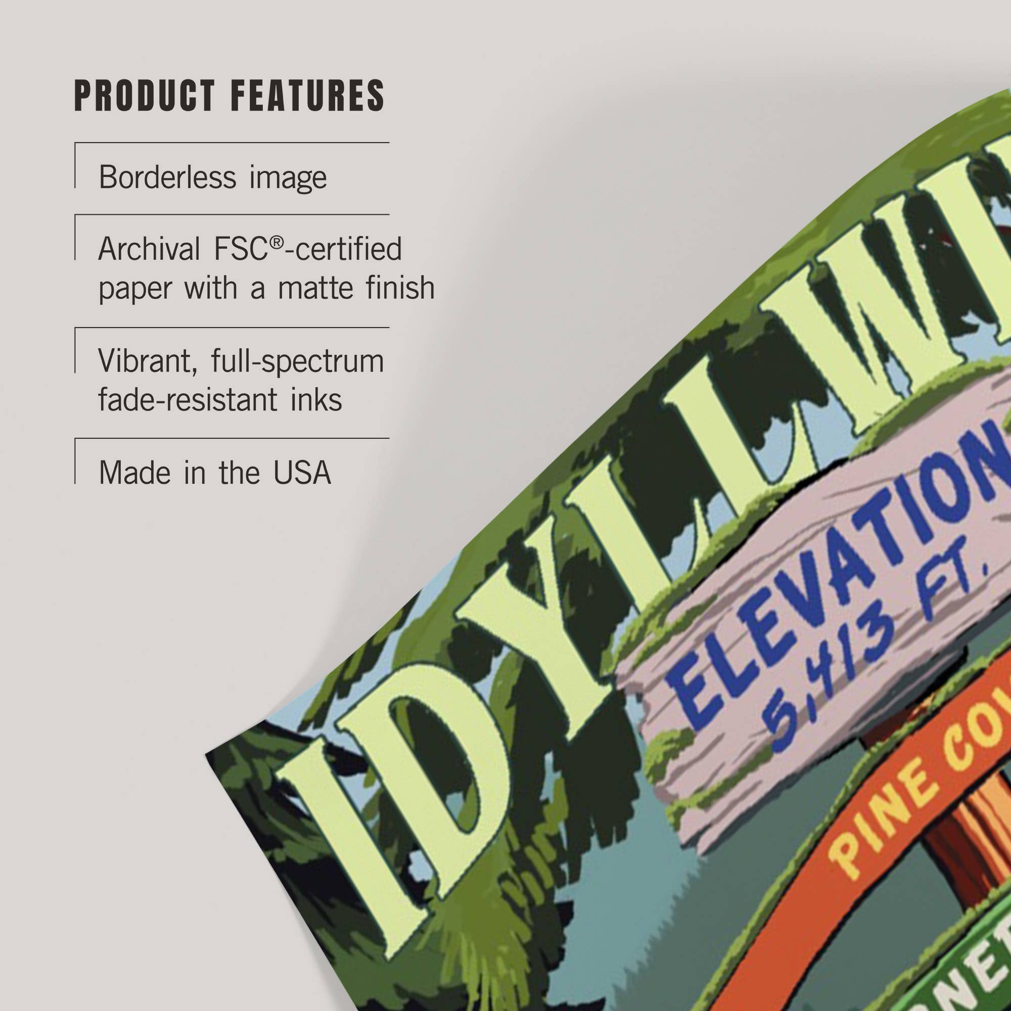 Lantern Press - Wholesale Art Print - GICLEE PRINT Idyllwild, California, Destinations4