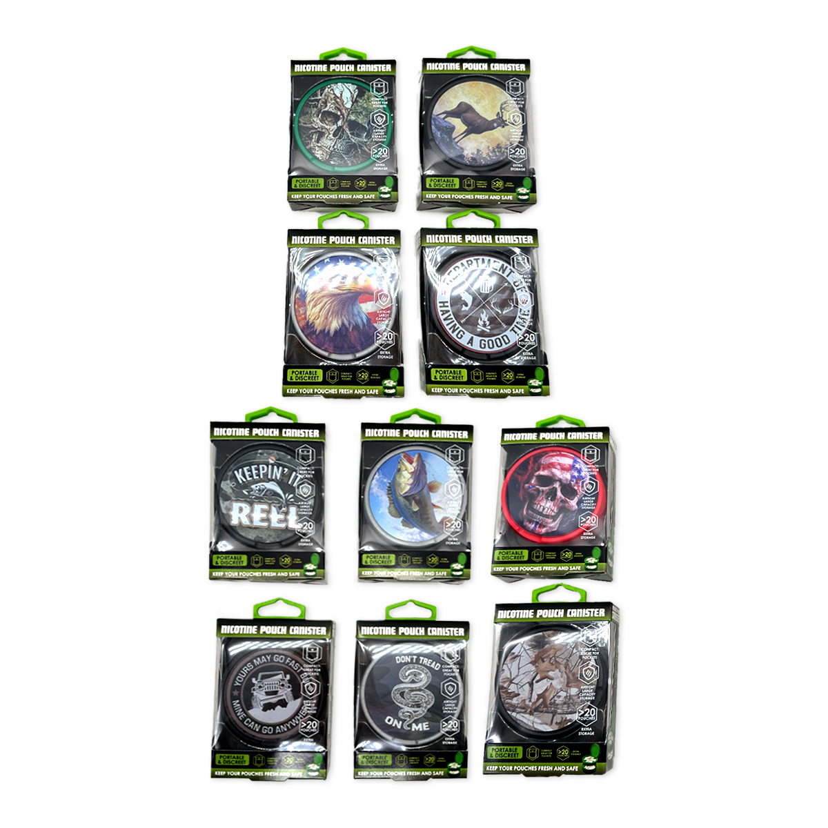 Novelty Brands - Wholesale Retailer Display - Home & Living - Smokezilla Full Print Storage Canisters Boxed - 10/Display1