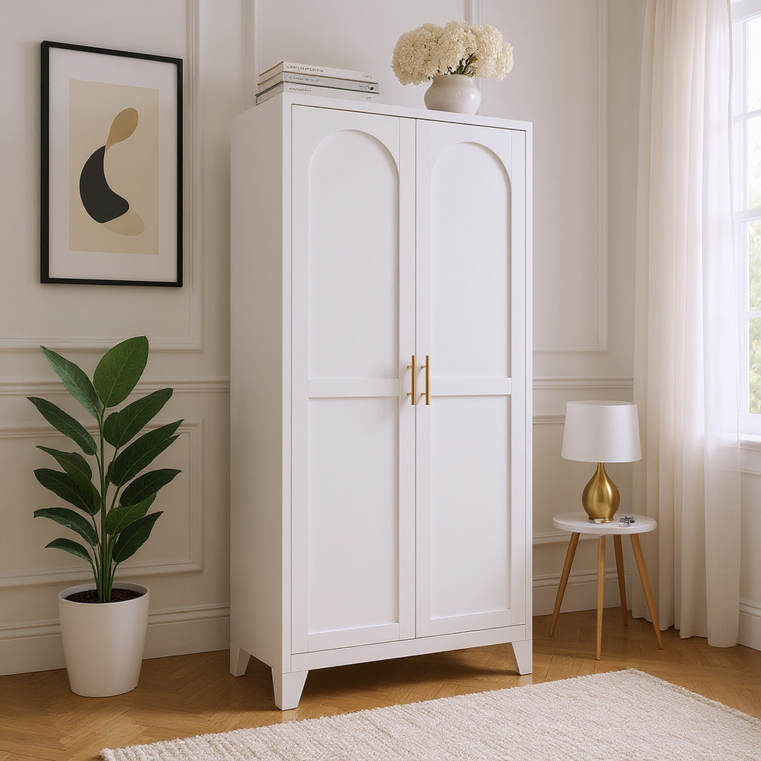 HOMYCASA DESIGN INC - Vente Armoire - Armoire de rangement Shapely Doors avec étagères réglables3