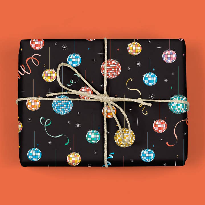 MELLOWWORKS - Wholesale Wrapping Paper Roll - Disco Balls Gift Wrap Roll0