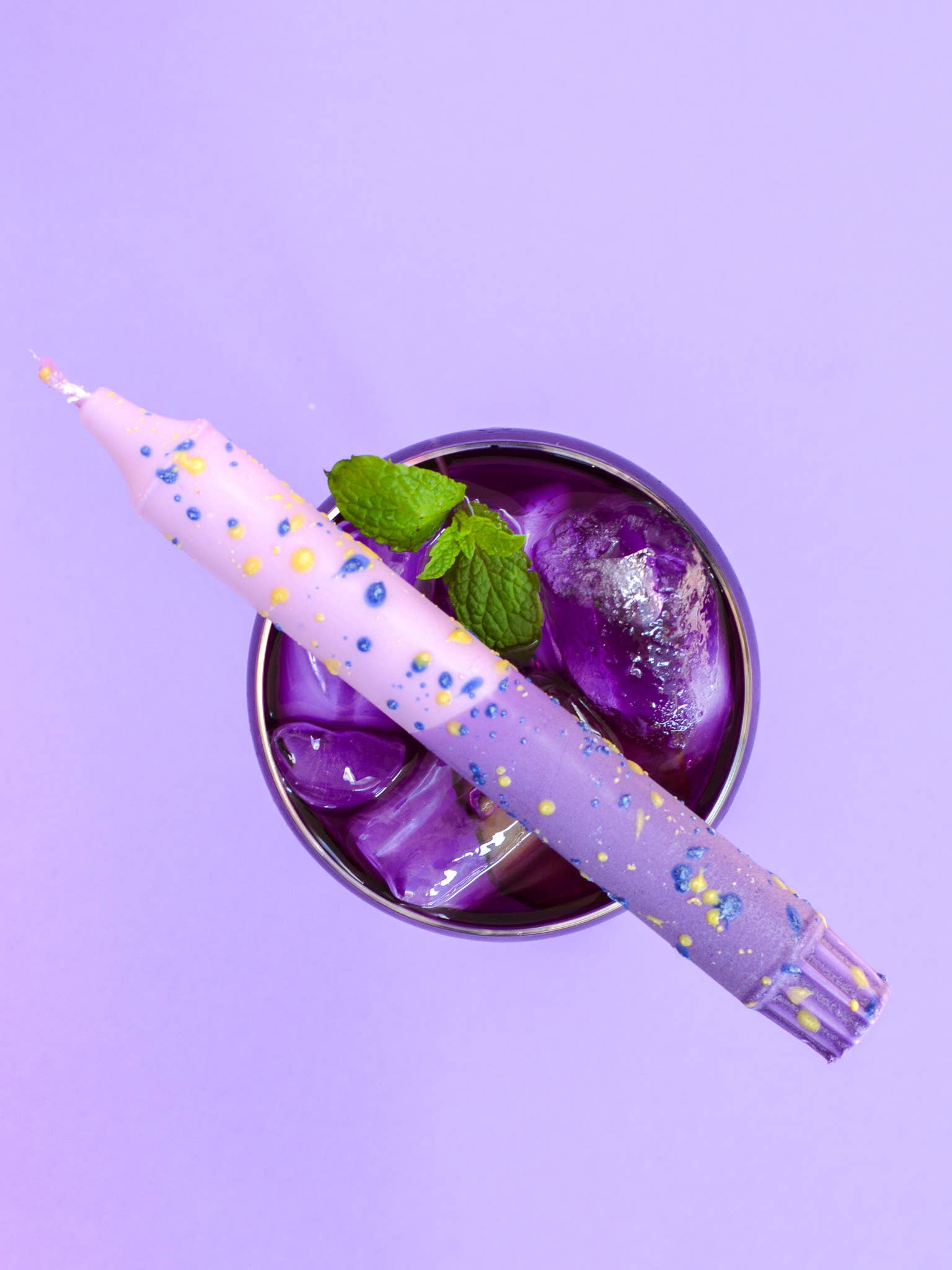 Nordtrice - Wholesale Tapered Candle/Candlestick - Taper candles- Summer Party / Purple Grapes & Confetti1