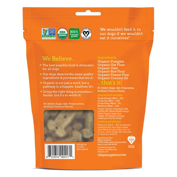 Healthy Breeds - Wholesale Pet Treats - Dog - Riley's Organics Pumpkin and Coconut Dog Treats 5oz1