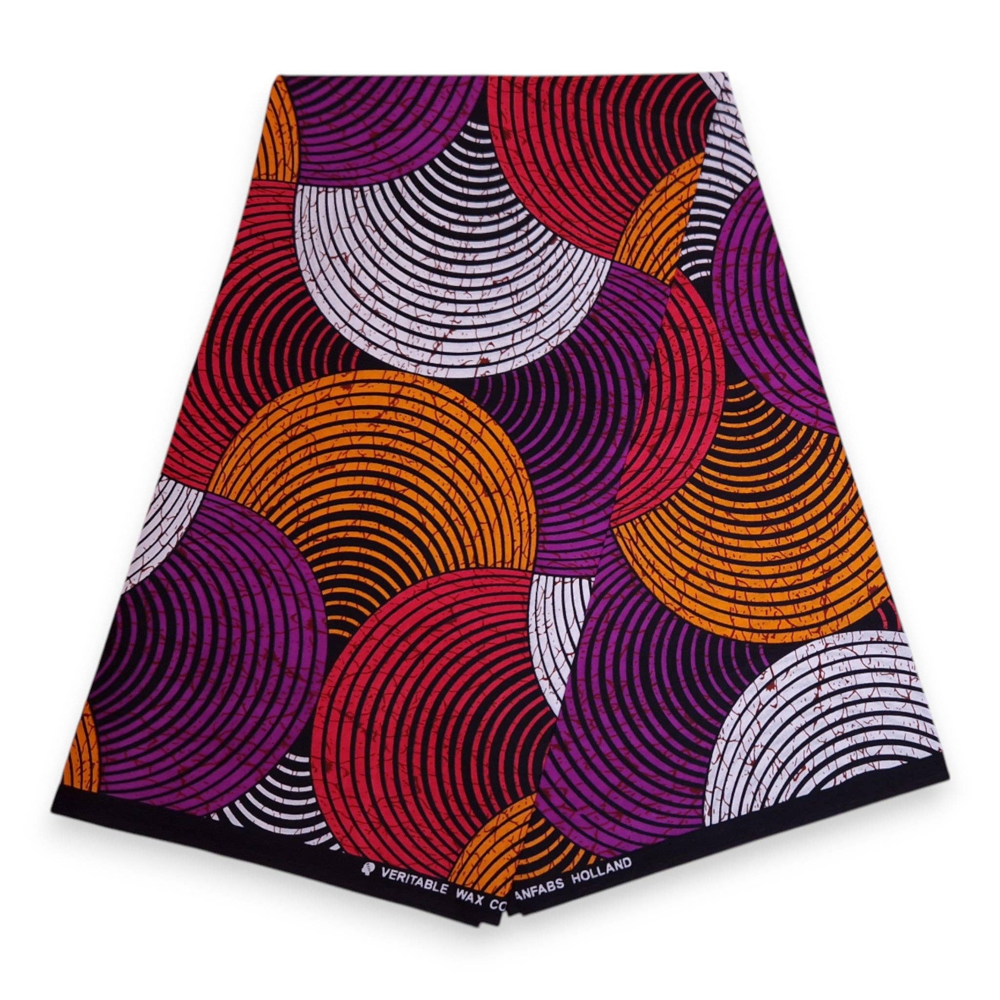 AfricanFabs - Wholesale Visor - Women's - African print Sun visor cap - Orange & Purple Concentric Circle Design3
