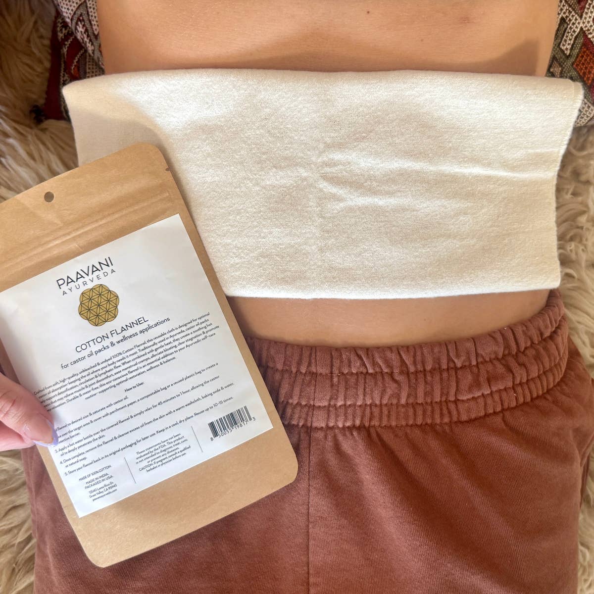 PAAVANI Ayurveda - Wholesale Cotton Pad - Cotton Flannel | Reusable Cloth for Ayurvedic Castor Oil 2