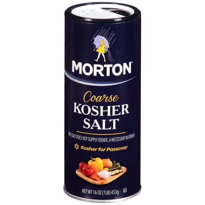 Morton Coarse Kosher Salt 16 Oz Shaker for wholesale by KeHE Distributors, LLC