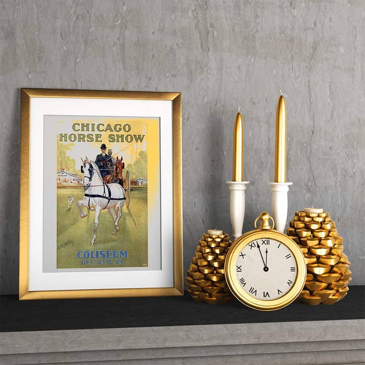 The Gift Horses – Impressão artística por atacado – Pôster de Exposição de Cavalos em Chicago de 1902 – Cavalos American Saddlebred em Tandem1