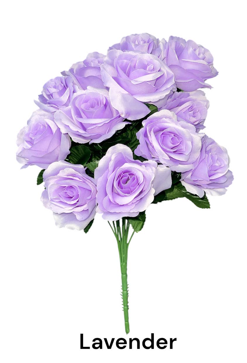 Thompson Wholesale - Wholesale Artificial Flowers - Color Fast Lillian Open Rose Bush (30 PK)21