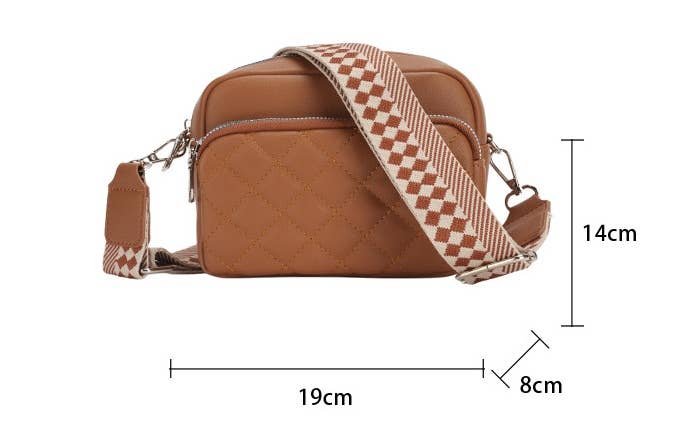 Superbia – wholesale Crossbody bag – Women's – Small Double Zipper Quilted Cross Body Shoulder Canvas Strap7