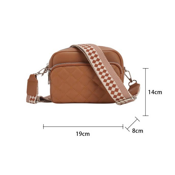 Superbia – wholesale Crossbody bag – Women's – Small Double Zipper Quilted Cross Body Shoulder Canvas Strap7