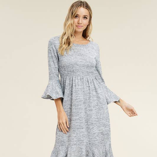 Ruffle Sleeve And Ruffle Hem Dress for wholesale by Reborn J