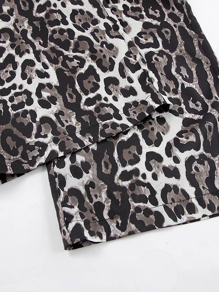 LEOPARD Wide-Leg Satin Animal Print Pants for wholesale on Faire5