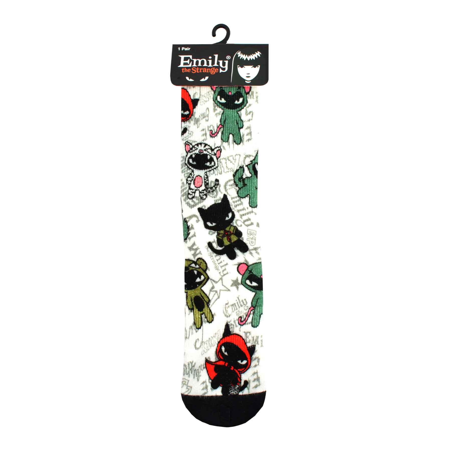 DoodleUS Inc - Wholesale Socks - Women's - Emily the Strange Women Character Printed half Cushion Socks6