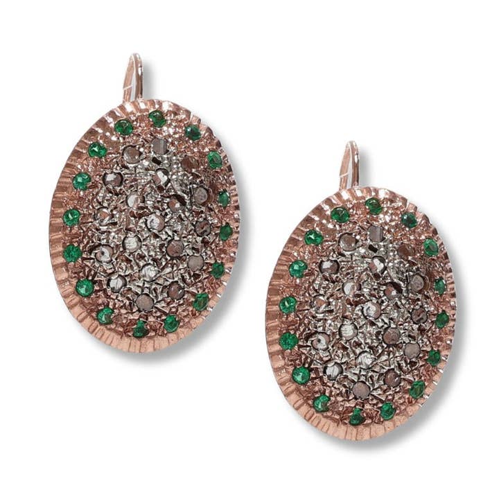 Reproduction of antique earrings in 925 silver and 9 Kt gold for wholesale by Gold Antique