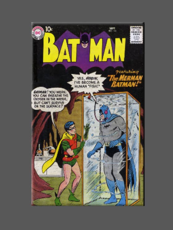 BATMAN, magneet, knop, spiegel, stripboek, Merman Batman voor wholesale door Ba Ba Buttons