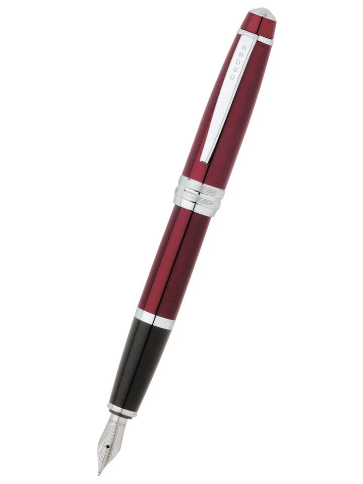 Bailey™ Red Lacquer Stainless Steel Medium Nib Fountain Pen for wholesale by A. T. Cross
