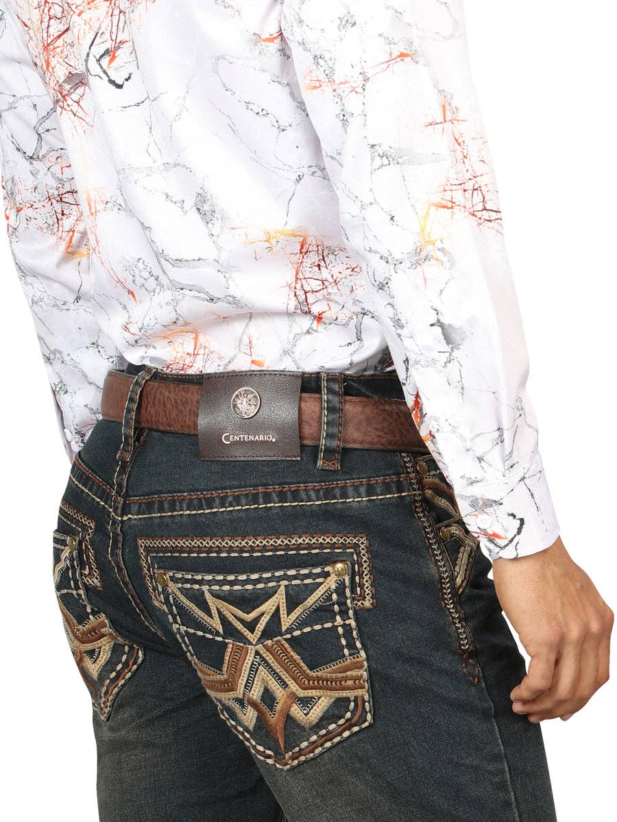 El General Western Wear - Wholesale Jeans - Men's - Centenario Men's Tinted Brown Denim with Embroidered Details 453164