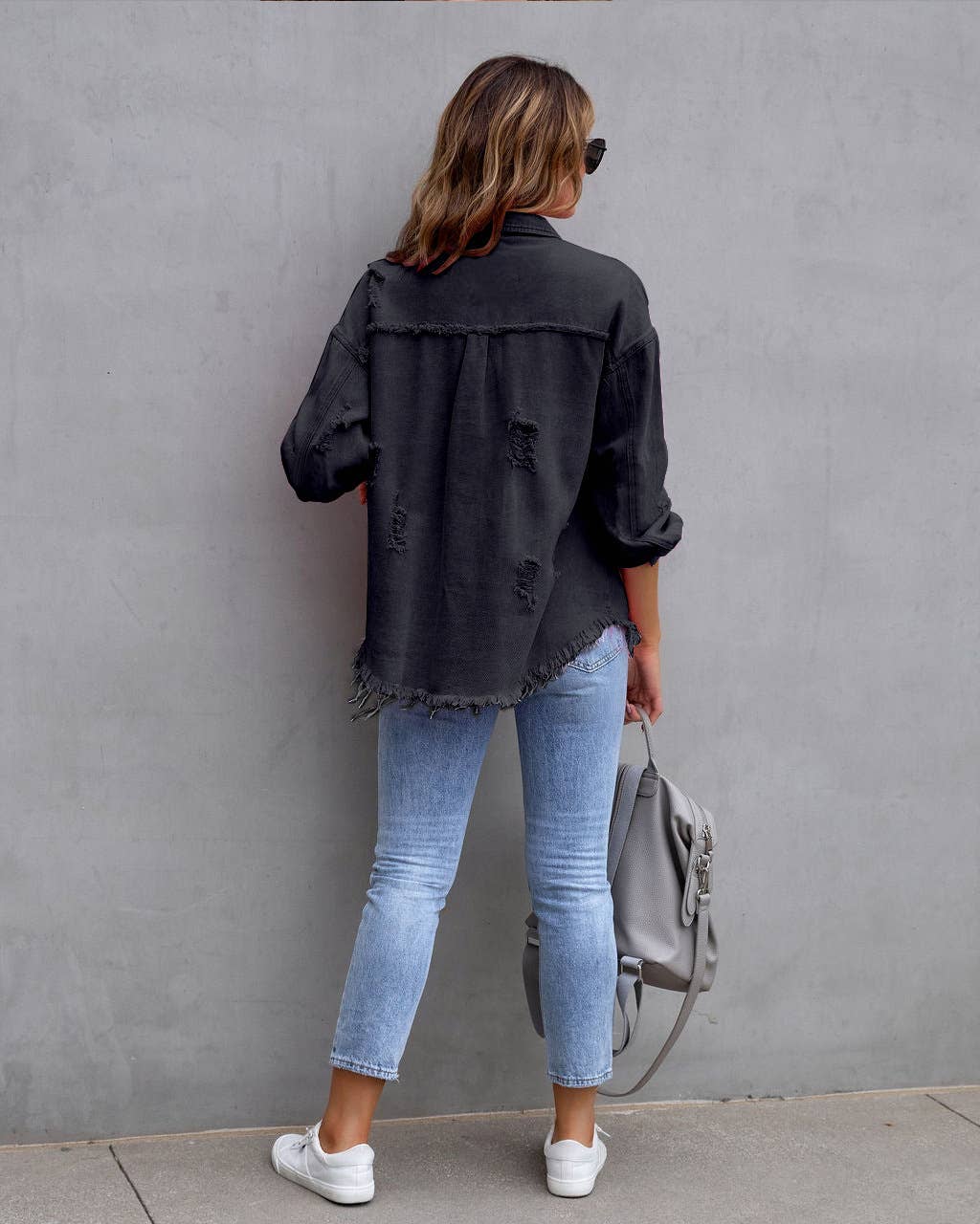 HIDDENBRAND - Wholesale Denim Jacket - Women's - Denim Jacket Women Long Sleeve Casual Lapel Top6