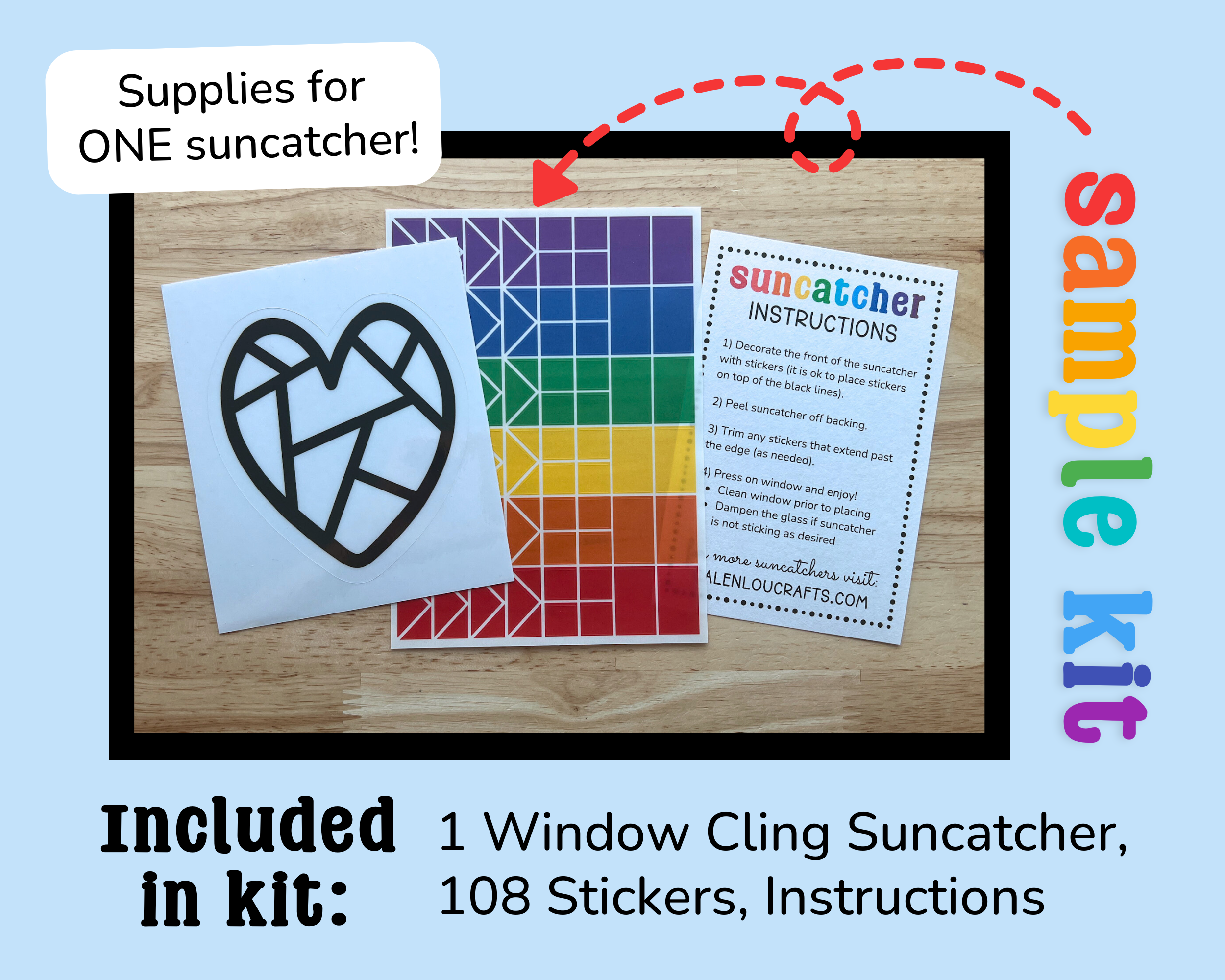 Calenlou Crafts - Wholesale DIY Craft Kit - Kids - Cross Suncatcher Sticker Craft Kit for Kids4