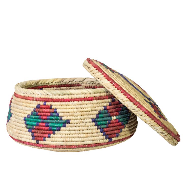 ArtisanalEmporiumLLC - Wholesale Basket - Handmade 12" Basket with Lid - Storage Hamper Basket3