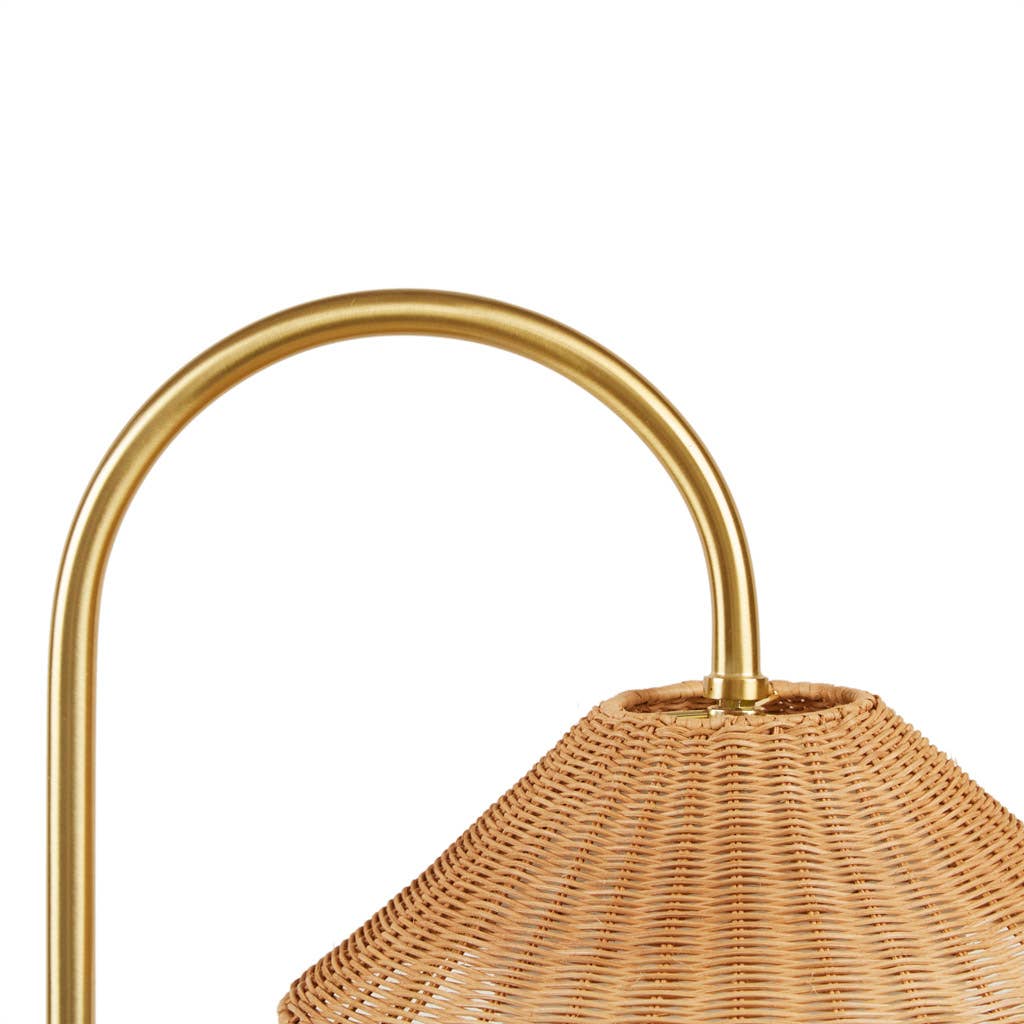 Olliix - Wholesale Floor Lamp - Rattan Weave Shade Floor Lamp, Gold/Natural9