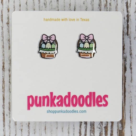 Easter Basket Earrings for wholesale by Punkadoodles.co