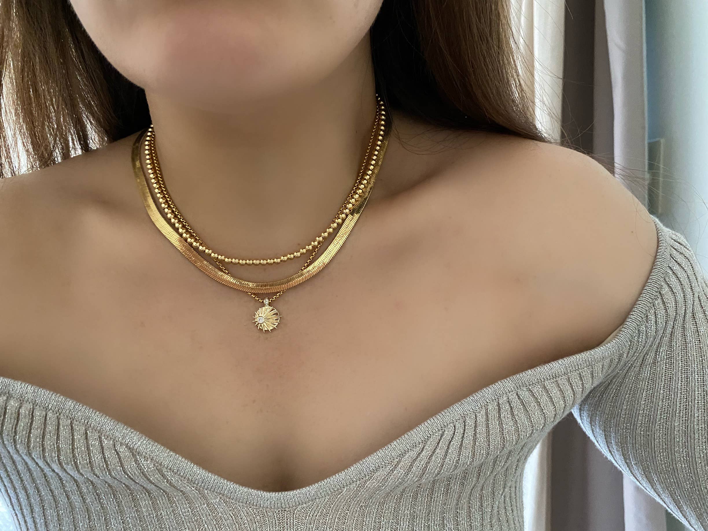 Amady Jewelry – Großhandel Kette mit Anhänger/Charm – Sonnenaufgang Zirkonia vergoldete Halskette Silber Ombre13