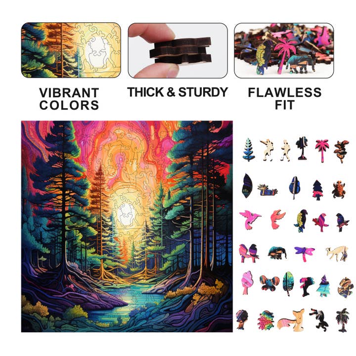 Trippy Puzzle Co – wholesale Pussel - Vuxen – Trippy Timber träpussel med 300 bitar4