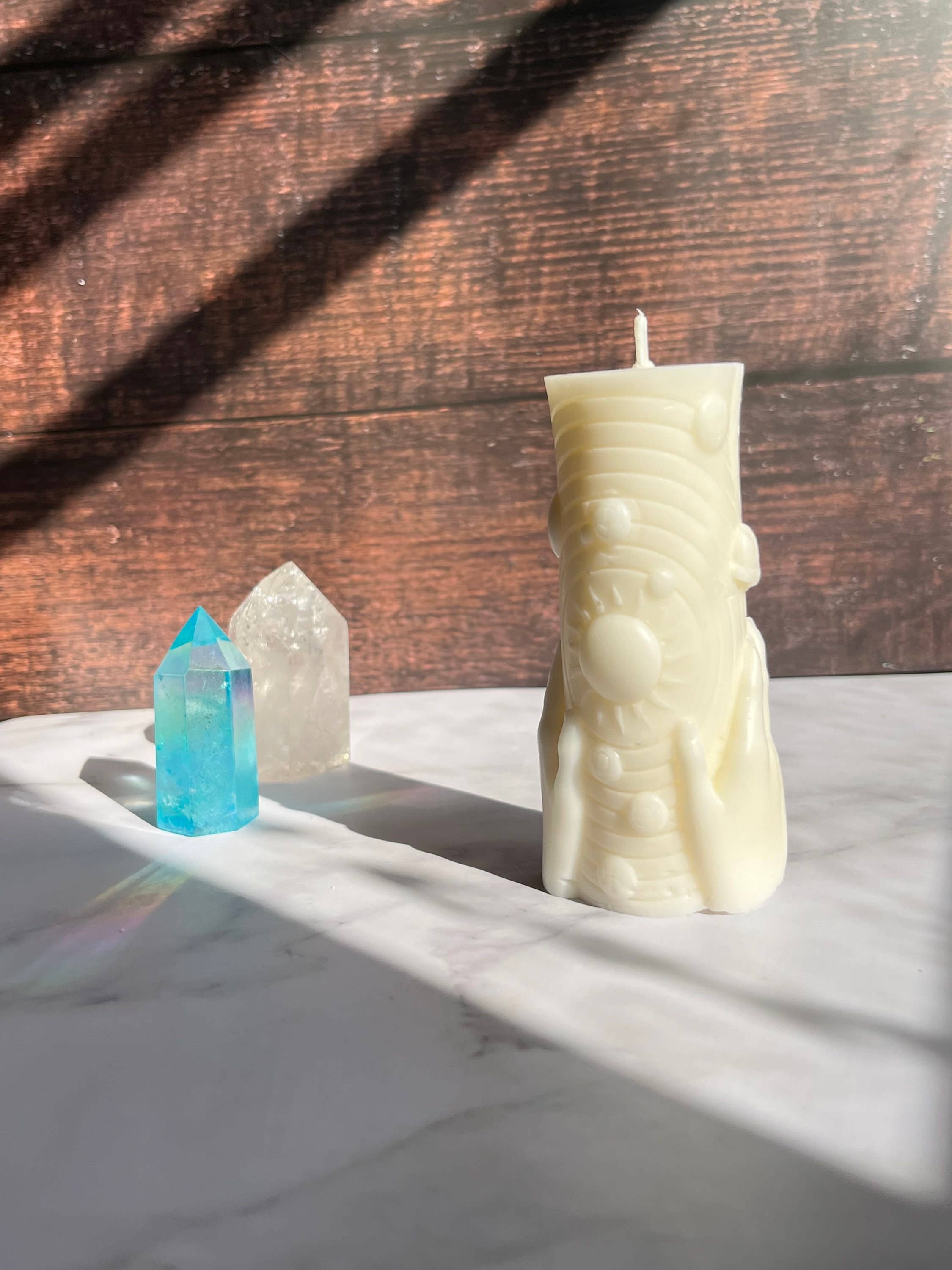 Beauty and the Moon - Wholesale Novelty Candle - Astrology Astronomy Solar System Beeswax Candle2