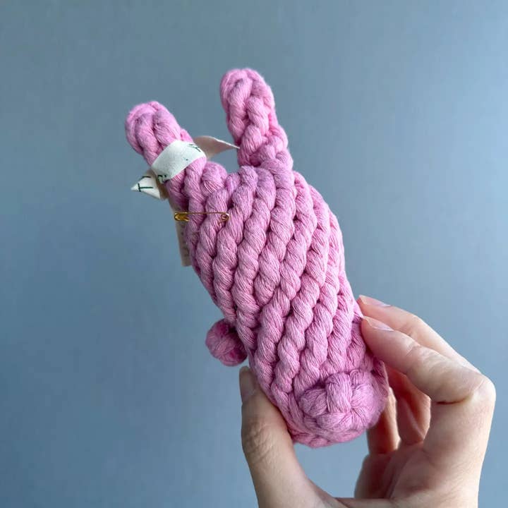 Monli Handcrafted Pet Toys - Wholesale Pet Toy - Cat/Dog - Pink Rabbit Pet Rope Toy | Dog and Cat Rope Toys2