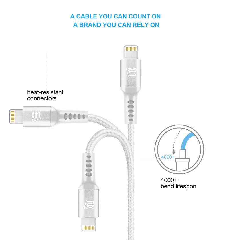 LAX Gadgets - Wholesale Charging Cable - High Speed Certified iP/ipad charging Cables - Retail Pack8
