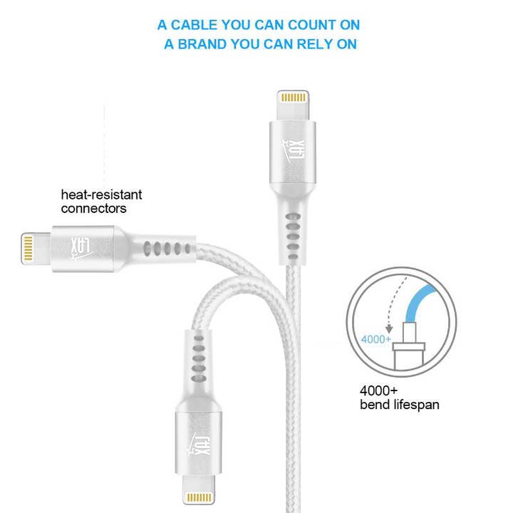 LAX Gadgets - Wholesale Charging Cable - High Speed Certified iP/ipad charging Cables - Retail Pack8
