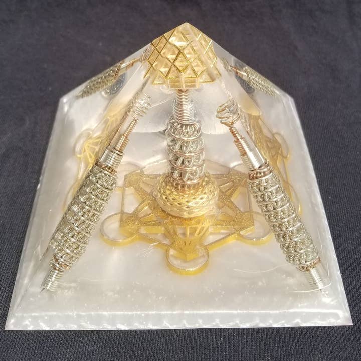 Spirit Elevations - Wholesale Spiritual Stone/Crystal - Orgone® Pyramid - Metatron Light Body Accelerator Orgonite® Pyramid With Emf / Rf Protection Orgone Generator® Large3