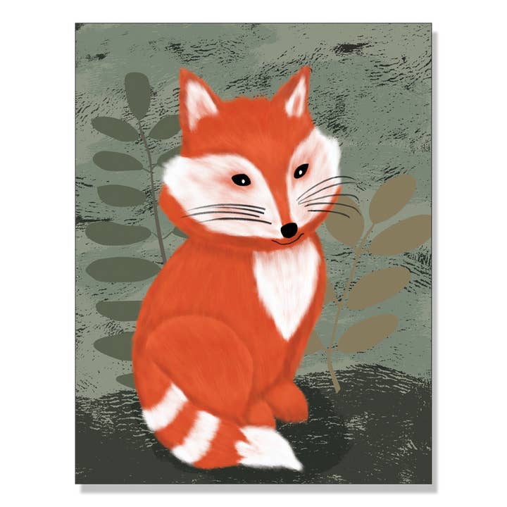 Foxy Fox, biglietto di auguri per tutti i giorni, formato A2, 110 kg, copertina opaca per la vendita all'ingrosso da parte di Karen Eide Studios