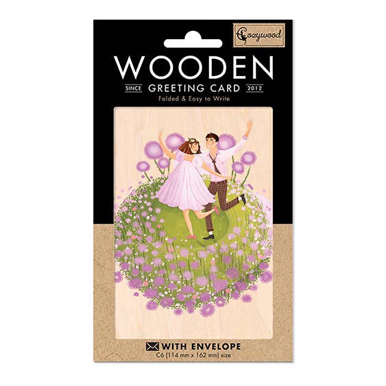 Forelsket! Træ lykønskningskort for engroshandel hos Cozywood