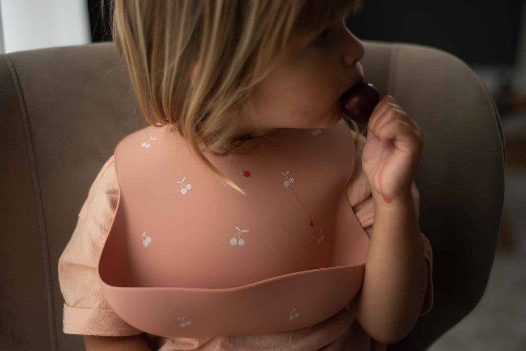 Soina - Wholesale Bib - Baby - Shayan Silicone Bib - Cherry (Peach)1