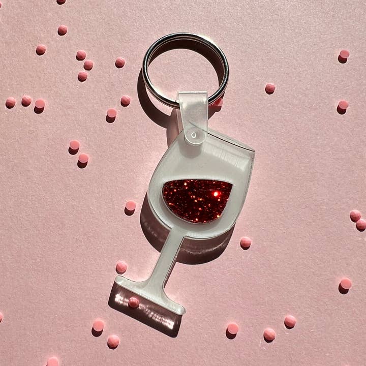 Llavero acrílico con capas de copa de vino para venta al por mayor de The Sweet Squid