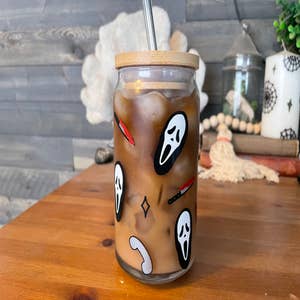 Designer Iced Coffee Cup - 16 or 20 oz Glass Beer Can LV — MickeeMariee