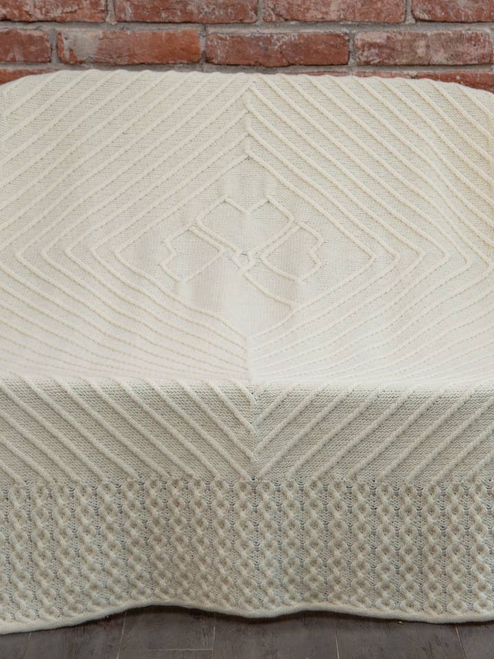 Irish Wool Throw with Shamrock Design for wholesale by Saol