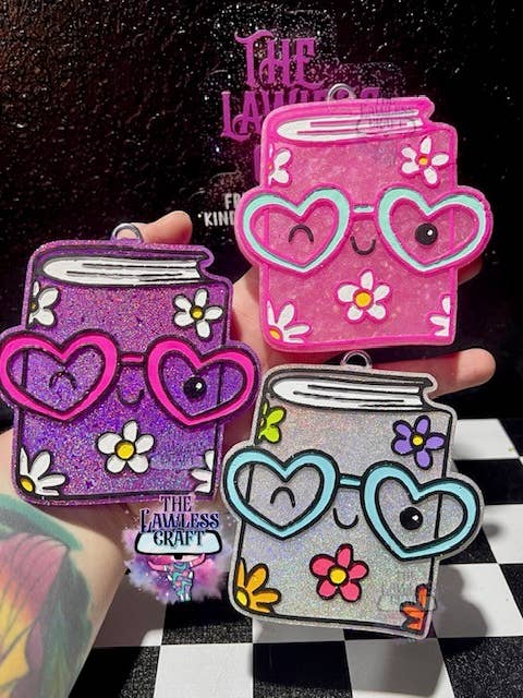 Book with Glasses | Car Freshie for wholesale by The Lawless Craft