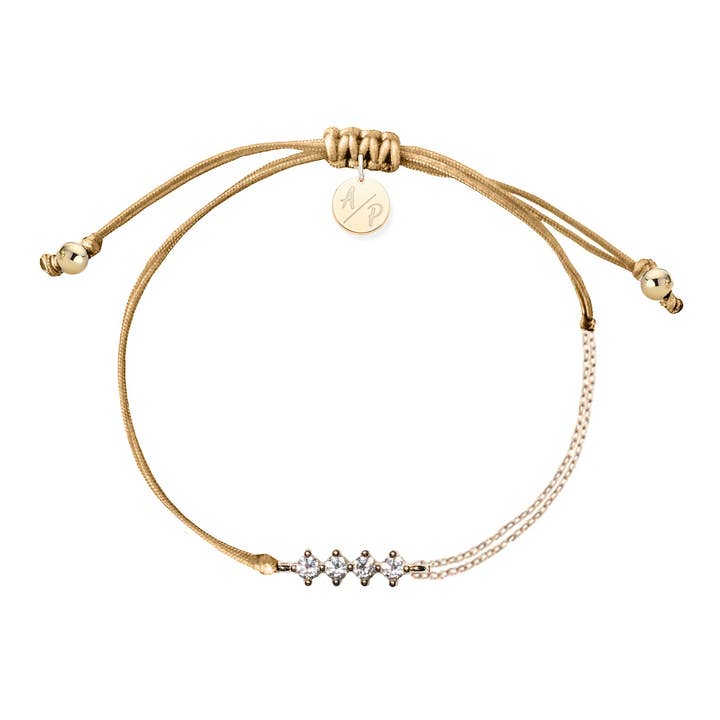 Bracelet barre de cristal CZ - Caramel pour la vente par Adriana Pappas Designs