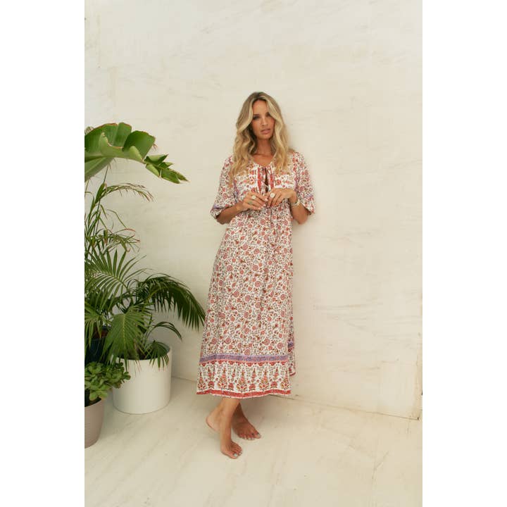 ROBE MIDI LOVE LETTERS IMPRIMÉE PENNY 3/4 pour la vente par Jaase
